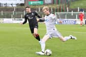 Sports Direct Premiership 16/12/2023Glentoran vs Newry CityGlentoran’s David Fisher with Ryan McGivern of Newry CityMandatory Credit ©INPHO/Declan Roughan