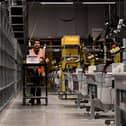 Tour of new £500m Amazon fulfilment centre on outskirts of Leeds. Workers pictured in the factory. Picture taken by Yorkshire Post Photographer Simon Hulme