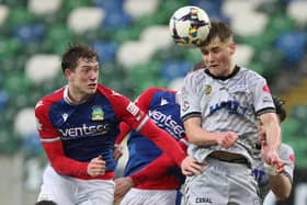 Sports Direct Premiership ,Windsor Park, Belfast16/3/2024Linfield FC  vs Newry City AFC Linfield   Daniel Finlayson  and Newry City  John McGovernMandatory Credit ©INPHO Brian Little