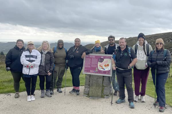 American journalists and content creators with Ruth Moran, Tourism Ireland (third left); and walking guide Brian Hoey (third right), en