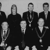 Pictured at Kilkeel Chamber of Commerce's annual dinner are, back left to right, David Hana, Vice-President of Newry Chamber of Commerce, Mary Tremlett, Secretary of Kilkeel Chamber of Commerce, Jay Caulfield, President of WBR Chamber of Commerce, James Cunningham, Treasurer of Kilkeel Chamber, Arnold Imrie, Vice-President of Kilkeel Chamber. Front (L-R): Mayor of Newry and Mourne, Cllr Jackie Patterson, Alan Clarke, Chief Executive of the Northern Ireland Tourist Board, Tom O'Hanlon, President of Kilkeel Chamber and Peter Murray, President of Newry Chamber.