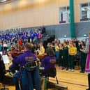 The Ulster Orchestra perform for local schoolchildren at Newry Leisure Centre.