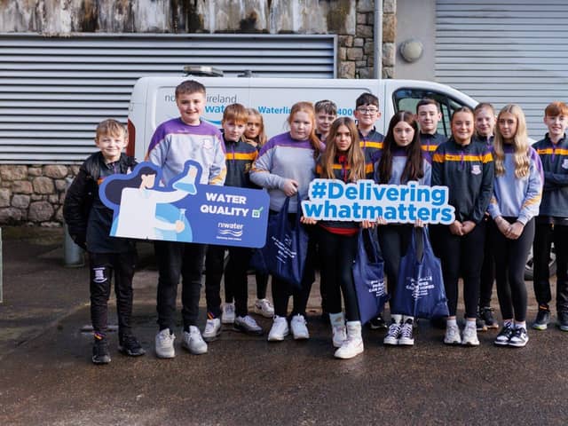 Students from St Mark's High School, Warrenpoint pictured at NI Water's Fofanny WTW Open Day Event