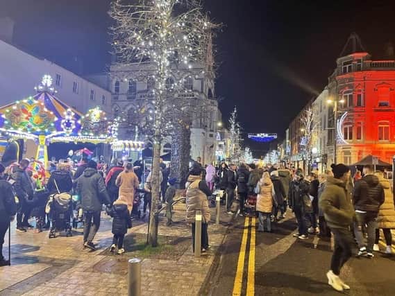 Hill Street was bustling for the Christmas lights switch-on in Newry last year.