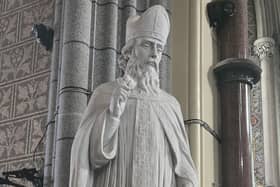 Statute of St Patrick in Newry Cathedral.