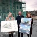 Choice Housing, one of Northern Ireland’s largest housing associations alongside their subsidiary Maple and May, has launched the construction of their £18 million mixed tenure development in Newry.  Pictured are Martina McGrattan-Hynds (Choice senior development officer), Stephen Davey  (director of Clonrose Developments) and Siobhan McCrystal (Choice head of growth)