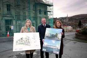 Choice Housing, one of Northern Ireland’s largest housing associations alongside their subsidiary Maple and May, has launched the construction of their £18 million mixed tenure development in Newry.  Pictured are Martina McGrattan-Hynds (Choice senior development officer), Stephen Davey  (director of Clonrose Developments) and Siobhan McCrystal (Choice head of growth)