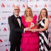 Pictured from L-R in Small Business image are Thomas McAreavey from award category sponsor Danske Bank, Gemma Murphy from Jack Murphy Jewellers and Lorraine Acheson, Managing Director Women in Business