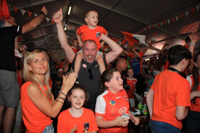 Celebrations in the Marquee after 22 years Sam Maguire coming home. INNR3051