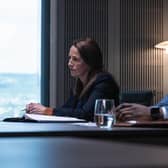 Medical investigators Callahan (Helen Behan) and Adjei (Jordan Kouame) probe a new case in ITV drama Malpractice (Picture: World Productions/ITV)