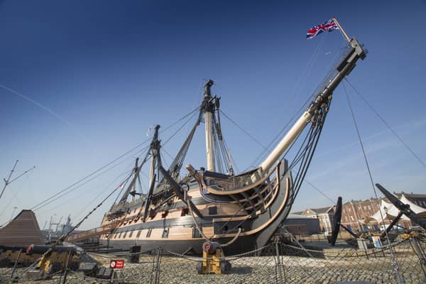 HMS Victory, Lord Nelson's flagship during the Battle of Trafalgar, is now in Portsmouth Historic Dockyard home
