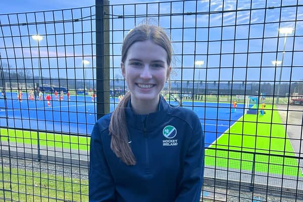 Brianna Gregg captained the Irish U16 Hockey Team against England.
