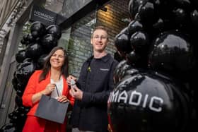 Whiterock Finance Director, Jenna Mairs pictured with Nomadic Watches Founder, Peter McAuley at the company’s new retail premises in Donegal Square, Belfast