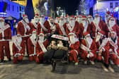 Santas ready to dash down Hill Street in Newry last week.