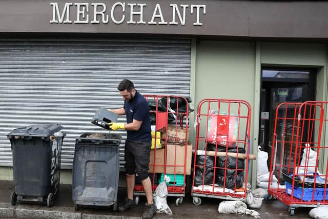 Press Eye - Northern Ireland - 1st November 2023 

Photo by Jonathan Porter / Press Eye 


Flooding in Newry City Co Down.

Ross Campbell pictured clearing out his retail unit.


The clean up operation has started in Newry, the owners of flooded businesses are facing expensive clean-up operations.

Water levels in the most heavily affected areas have receded overnight.

:The clean up operation has started in Newry. The owners of flooded businesses are facing expensive clean-up operations. Water levels in the most heavily affected areas receded overnight.