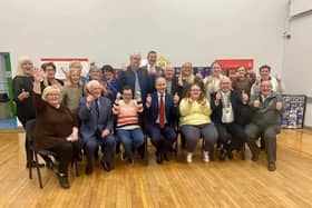 Justin McNulty and Gateway members with then Taoiseach Micheál Martin.