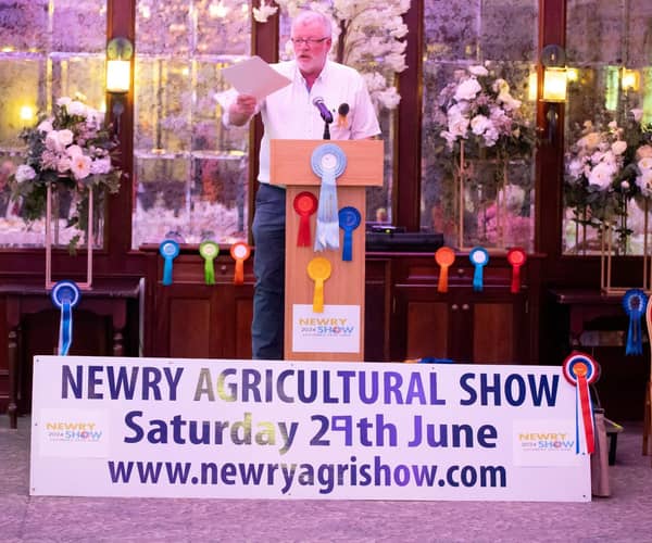 Newry Agricultural Show Society chairman, Brian Lockhart, addressing the official launch  of Newry Show 2024