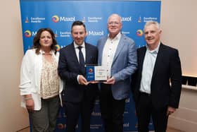 Pictured (l-r) is Adina Mulkerns, Brian Donaldson, CEO, The Maxol Group, Terry Mulkerns and Norman Graham, Regional Manager, The Maxol Group.