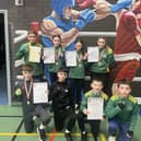 Mid Ulster champions: Back row L-R: Sionnain McCoy, Sophie Larkin, Aimee O’Hare, Aliyah Curran, Front row L-R: Calum Curran, Callum Ryan, Harry Lundy, Faolan Lennon.