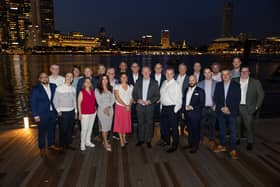Pictured at Marina Bay in Singapore are representatives of the seven NI companies on the joint trade mission to Singapore with Economy Minister Conor Murphy and Invest NI staff.