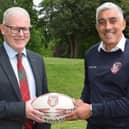 Kieran Campbell (right), with Dr David Carruthers, Headmaster of Coleraine Grammar School