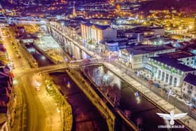 Newry is coming alive at night, writes Kevin McAteer. Photo by Pak Aerial Media.