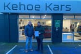 Sean McStay Chairperson of Carnbane League with Aaron Kehoe of Kehoe Kars.