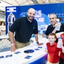 Luke, Noah and Richard Garvey from Dromintee with David Wright, NI Water.