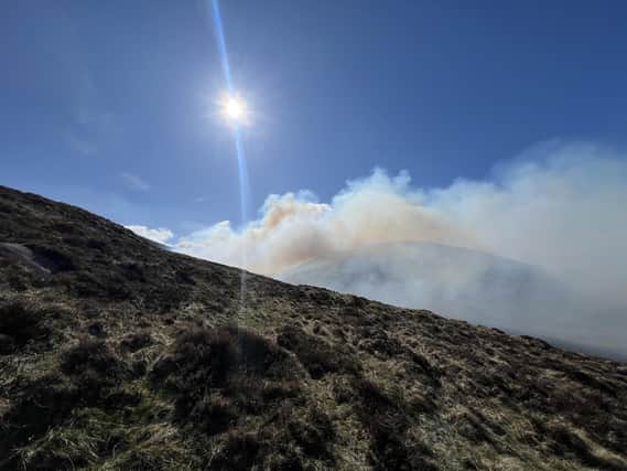 A fire at Slievenaman Road, Newcastle. A huge gorse fire led to the evacuation of homes in the vicinity of the Mourne Mountains and is believed to have been started deliberately. A major incident was declared after the large wildfire broke out on the Sandbank Road in Hilltown about 17:00 BST on Saturday. More than 100 firefighters with 15 appliances worked throughout the night to bring it under control. Photo by Jonathan Porter / Press Eye.