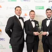 Pictured receiving the award for Sustainable Medium Business of the Year at the PwC Business Post Sustainable Business Awards L-R: Cristian Fierastrau, Operations Manager, Killeavy Castle Estate; Lorcan Allen, Business Editor, Business Post; Matthew Hynds, General Manager, Killeavy Castle Estate and Fidelma Boyce, Assurance Partner, PwC.