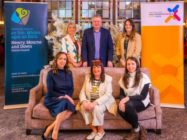 Bronagh Lennon, Gary McDonald and Maeve Finnegan, (Front ltor) Siobhan Walsh, Cllr Valerie Harte, Chairperson, NMD Council and Clare Vallely.