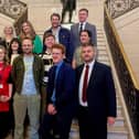 Arts groups with SDLP representatives at Stormont on Tuesday.