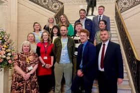 Arts groups with SDLP representatives at Stormont on Tuesday.