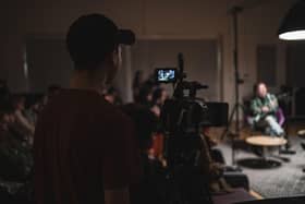 Filming occurring during the Frequency Finder podcast recording.