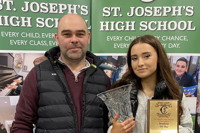 Student of the Year Rebecca Callan pictured with her dad.