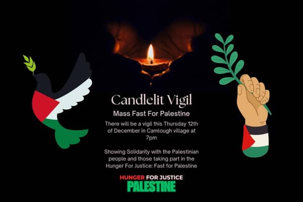 A poster showing the details of a candlelit vigil which is taking place in Camlough.