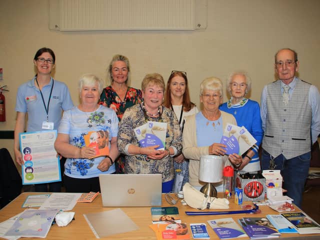 Nicola Whyte Crotlieve DEA Officer brought speakers Eileen McGivern (Southern Trust Community( and Denise Cronin (Home Safety Officer, NMDDC) to talk to members of Warrenpoint Friendship Club at their weekly meeting. Nicola is pictured with members of Warrenpoint Friendship Club and speakers.