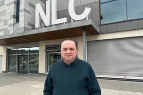 Cllr Aidan Mathers outside Newry Swimming Pool.