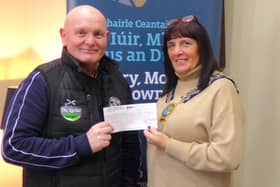 Newry, Mourne and Down Council Chairperson, Councillor Valerie Harte pictured with Tommy Jones, The Larder.