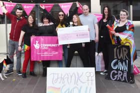 LGBTQ+ Women’s Group Newry send a big ‘THANK YOU’ to the National Lottery Community Fund. Pic: Neil McGrath