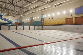 A photo illustrating the current progress of works at Newry Leisure Centre swimming pool.