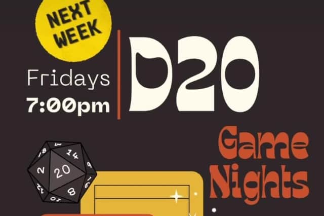 A poster for the games night at An Cuan. Image supplied