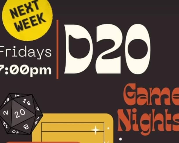 A poster for the games night at An Cuan. Image supplied