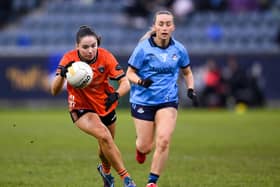 8 February 2025; Emily Druse of Armagh during the Lidl Ladies National Football League Division 1 match between Dublin and Armagh at Parnell Park in Dublin. Photo by Stephen McCarthy/Sportsfile
