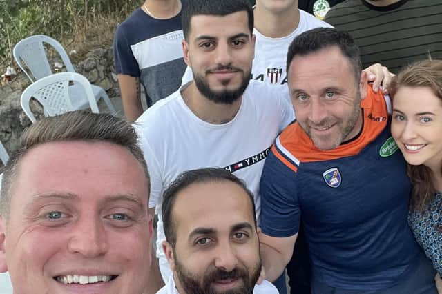 An image taken in Jifna, a village outside Ramallah, in July 2022, when SDLP councillors Killian Feehan and Pete Byrne visited the region as part of a group of local activists to deliver university scholarships for local Palestinian students.