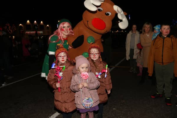 Enjoying the celebrations for the switching on of Warrenpoint's Christmas lights and happy to meet Rudolf and one of Santa's elves. INNR4965