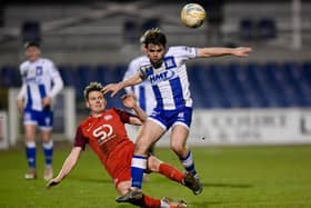 Newry City's Lorcan Forde in action against Dundela.