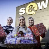 Pictured gearing up for S&W’s Christmas in the Community are Anthony McVeigh, Nicole Rooney & Nicky Irwin from S&W.