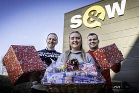 Pictured gearing up for S&W’s Christmas in the Community are Anthony McVeigh, Nicole Rooney & Nicky Irwin from S&W.