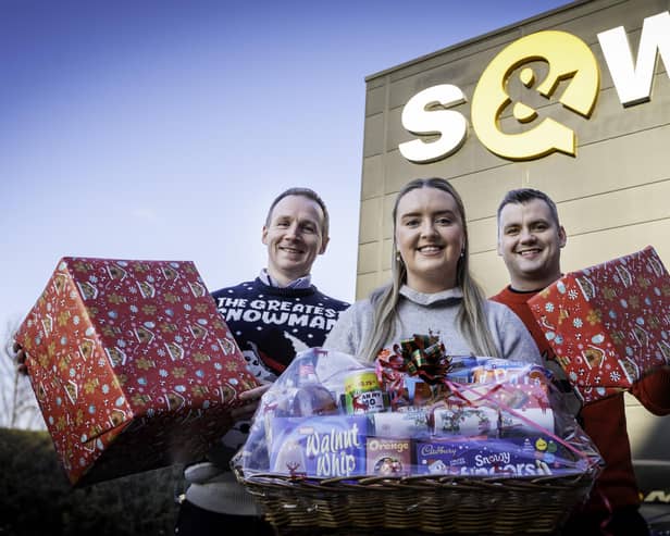 Pictured gearing up for S&W’s Christmas in the Community are Anthony McVeigh, Nicole Rooney & Nicky Irwin from S&W.
